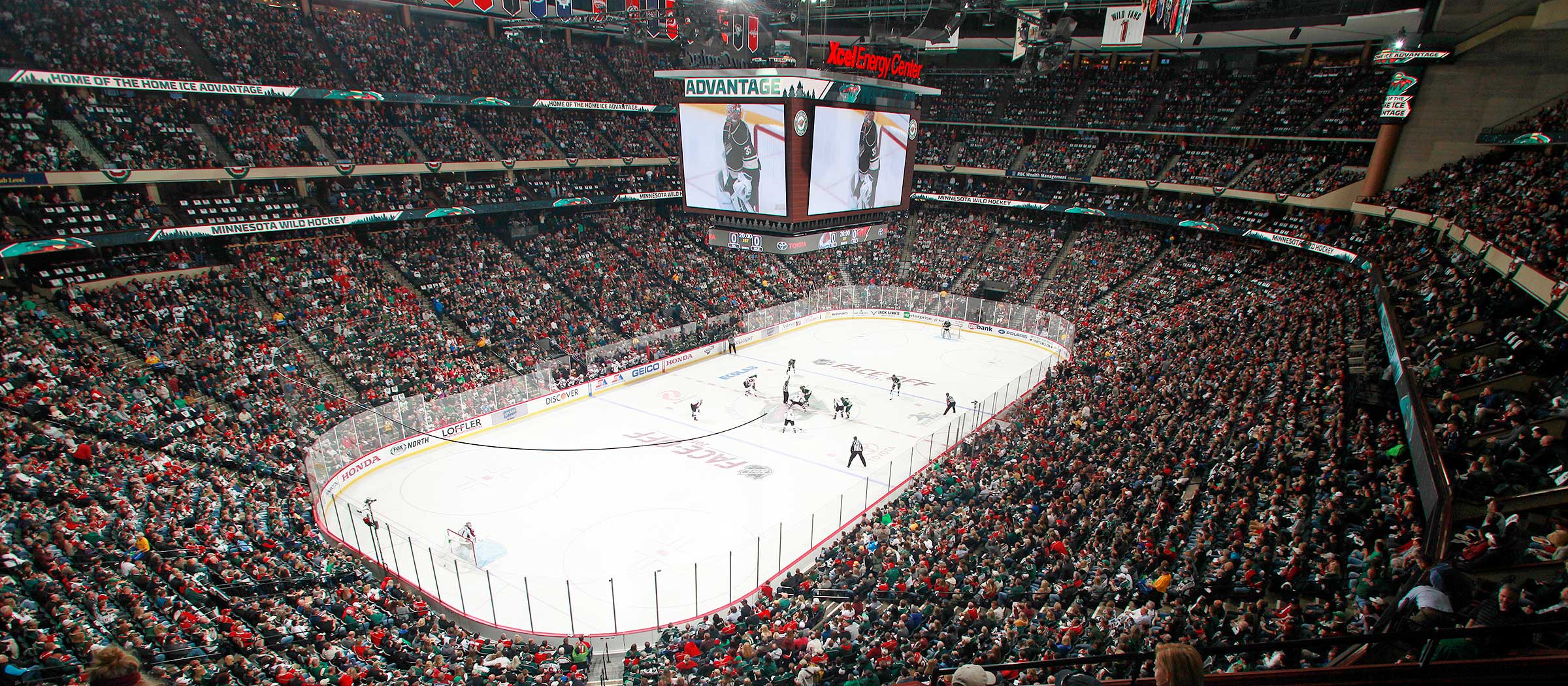 Xcel Energy Center seat & row numbers detailed seating chart, Saint Paul 