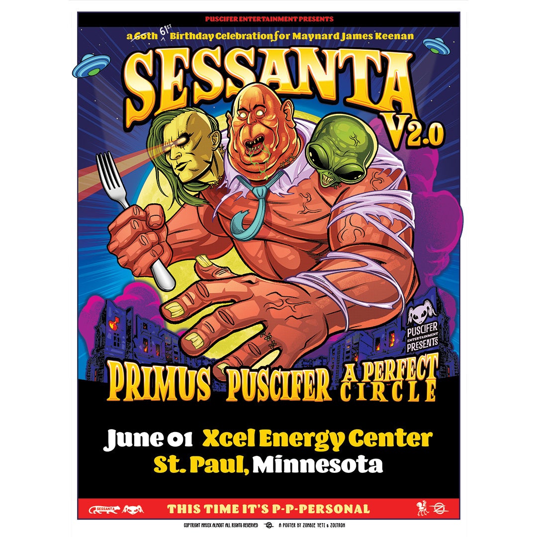 Sessanta V2.0, Featuring Puscifer, A Perfect Circle, and Primus, Coming to Xcel Energy Center June 1, 2025