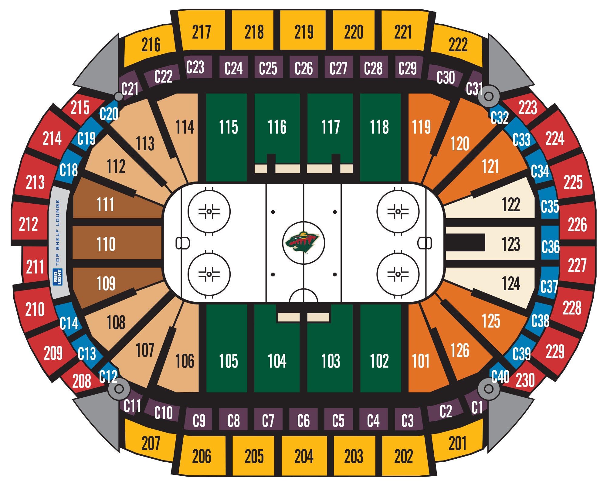 Xl Center Seating Chart With Seat Numbers Elcho Table